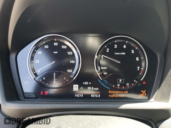 2021 BMW X1 sDrive28i with VIN WBXJG7C04M5S29295, listed as a Copart auction lot 48922203 with 14,214 mi miles. Bid and sale history available at carsss.com. Image 9.
