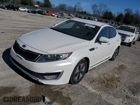 2013 Kia Optima Hybrid LX with VIN KNAGM4ADXD5061681, listed as a Copart auction lot 46440794 with 186,886 mi miles and Clean Title. Bid and sale history available at carsss.com. Image 1.
