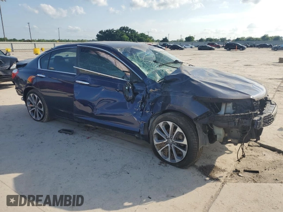 2013 Honda Accord Sport with VIN 1HGCR2F5XDA216408, listed as a Copart auction lot 54956235 with 151,112 mi miles and Salvage Title. Bid and sale history available at DreamBid. Image 4.