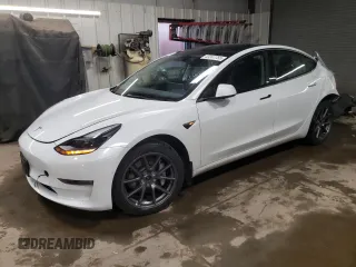 2022 Tesla Model 3 Long Range with VIN 5YJ3E1EB5NF334516, listed as a Copart auction lot 43247755 with 23,412 mi miles and Salvage Title. Bid and sale history available at DreamBid. Image 1.
