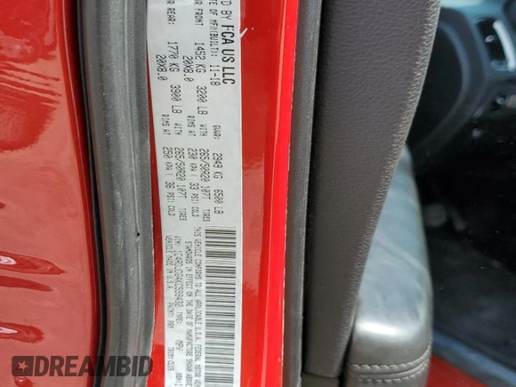 2019 Dodge Durango GT z VIN 1C4RDJDG4KC599432, wystawiony jako Copart lot #56140425 z przebiegiem 107 614 mil mil oraz Szkoda całkowita • Salvage title. Historia ofert i sprzedaży dostępna na DreamBid. Obrazek 13.