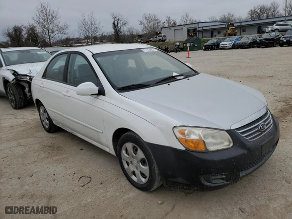 2008 Kia Spectra EX with VIN KNAFE121585499963, listed as a Copart auction lot 77143883 with 153,965 mi miles and Salvage Title. Bid and sale history available at carsss.com. Image 4.