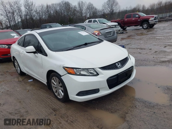 2012 Honda Civic Cpe EX-L with VIN 2HGFG3B09CH502883, listed as a IAAI auction lot 41571437 with 187,046 mi miles. Bid and sale history available at carsss.com. Image 1.