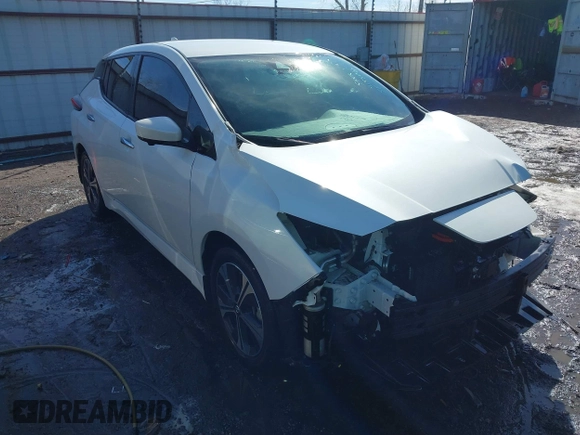 2022 Nissan LEAF SV Plus with VIN 1N4BZ1CV9NC557996, listed as a IAAI auction lot 41580168 with 32,833 mi miles and . Bid and sale history available at DreamBid. Image 1.
