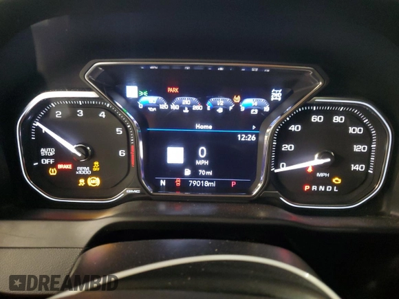 2020 GMC Sierra 1500 Denali with VIN 1GTU9FED3LZ324811, listed as a Copart auction lot 57488515 with 79,018 mi miles and Salvage title. Bid and sale history available at DreamBid. Image 9.