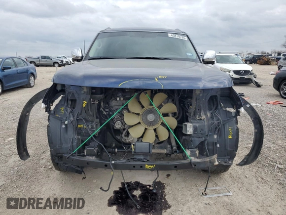2020 Nissan Armada SL with VIN JN8AY2NDXL9107808, listed as a Copart auction lot 43818765 with 90,561 mi miles and Salvage Title. Bid and sale history available at carsss.com. Image 5.