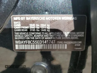 2014 BMW 7 Series ALPINA B7 xDrive with VIN WBAYF8C55ED141747, listed as a Copart auction lot 46998675 with 88,504 mi miles and Salvage Title. Bid and sale history available at DreamBid. Image 13.
