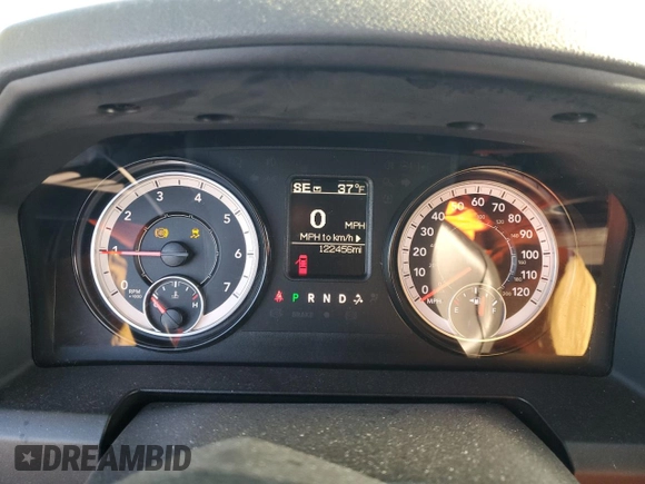 2018 Ram 1500 Express with VIN 1C6RR7FT0JS135340, listed as a Copart auction lot 48377635 with 122,456 mi miles and Salvage Title. Bid and sale history available at carsss.com. Image 9.