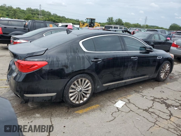 2015 Kia K900 Luxury with VIN KNALW4D40F6021515, listed as a Copart auction lot 67156124 with 99,001 mi miles and Salvage Title. Bid and sale history available at carsss.com. Image 3.