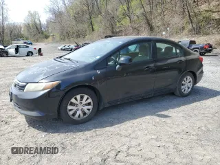 2012 Honda Civic LX z VIN 2HGFB2F55CH500174, wystawiony jako Copart lot #54361125 z przebiegiem Nie podano mil oraz Szkoda całkowita • Salvage title. Historia ofert i sprzedaży dostępna na DreamBid. Obrazek 1.