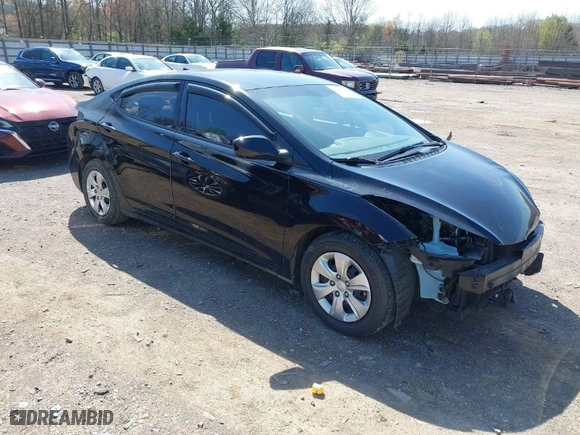 2016 Hyundai Elantra SE with VIN KMHDH4AE2GU641130, listed as a IAAI auction lot 41929284 with 122,688 mi miles. Bid and sale history available at carsss.com. Image 1.