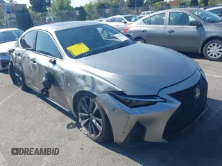 2021 Lexus IS with VIN JTHGZ1B21M5044458, listed as a IAAI auction lot 42141348 with 30,087 mi miles. Bid and sale history available at carsss.com. Image 1.