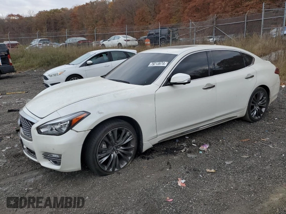 2017 Infiniti Q70 3.7 z VIN JN1BY1PR3HM210630, wystawiony jako Copart lot #79213674 z przebiegiem 97 012 mil mil oraz Szkoda całkowita • Salvage title. Historia ofert i sprzedaży dostępna na DreamBid. Obrazek 1.