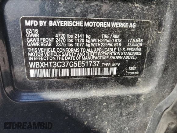 2016 BMW X1 xDrive28i z VIN WBXHT3C37G5E51737, wystawiony jako Copart lot #52441845 z przebiegiem 91 910 mil mil oraz Szkoda całkowita • Salvage title. Historia ofert i sprzedaży dostępna na DreamBid. Obrazek 13.