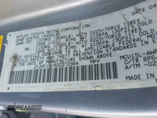 2002 Lexus RX 300 with VIN JTJHF10U820272984, listed as a IAAI auction lot 42220493 with Not Provided miles and . Bid and sale history available at DreamBid. Image 9.