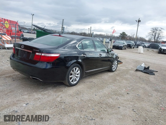 2007 Lexus LS 460 with VIN JTHBL46F075030940, listed as a IAAI auction lot 41962434 with 107,449 mi miles and . Bid and sale history available at DreamBid. Image 4.