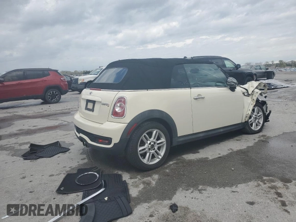 2011 MINI Convertible S with VIN WMWZP3C54BTX83253, listed as a Copart auction lot 49879485 with Not Provided miles and Salvage Title. Bid and sale history available at DreamBid. Image 3.