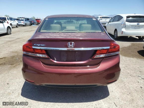 2015 Honda Civic Sedan LX with VIN 2HGFB2F58FH525946, listed as a Copart auction lot 56001414 with 151,983 mi miles and Salvage Title. Bid and sale history available at carsss.com. Image 6.