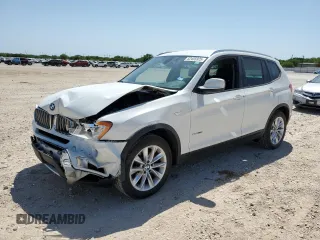 2014 BMW X3 xDrive28i with VIN 5UXWX9C56E0D37539, listed as a Copart auction lot 52455925 with 122,040 mi miles and Salvage Title. Bid and sale history available at DreamBid. Image 1.
