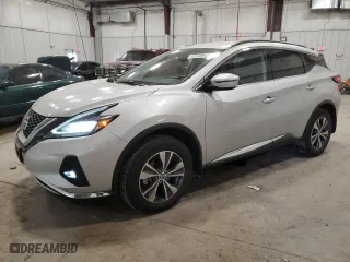 2022 Nissan Murano SV with VIN 5N1AZ2BS4NC121149, listed as a Copart auction lot 43128945 with 21,338 mi miles and Salvage Title. Bid and sale history available at carsss.com. Image 1.