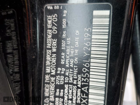 2006 BMW X5 3.0i with VIN 5UXFA13596LY26193, listed as a Copart auction lot 81939334 with 192,918 mi miles and Salvage Title. Bid and sale history available at carsss.com. Image 13.