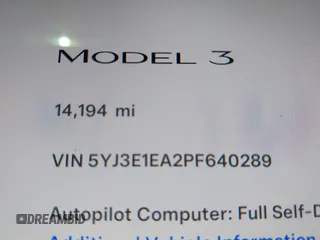 2023 Tesla Model 3 with VIN 5YJ3E1EA2PF640289, listed as a IAAI auction lot 42000200 with 14,194 mi miles and . Bid and sale history available at DreamBid. Image 16.
