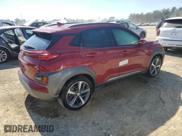 2020 Hyundai Kona Ultimate with VIN KM8K53A57LU428372, listed as a Copart auction lot 73765774 with 0 mi miles and Non Repairable. Bid and sale history available at carsss.com. Image 3.