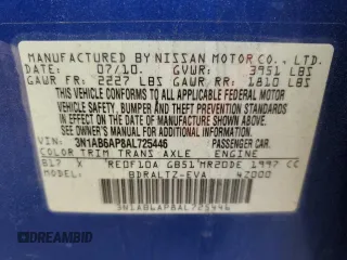 2010 Nissan Sentra SL with VIN 3N1AB6AP8AL725446, listed as a Copart auction lot 57762835 with 210,743 mi miles and Salvage title. Bid and sale history available at DreamBid. Image 12.