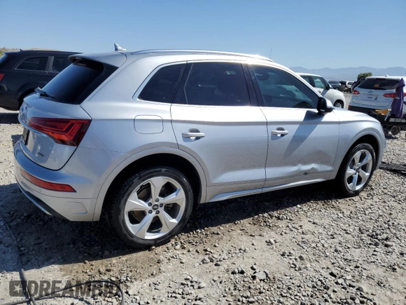 2021 Audi Q5 Premium Plus with VIN WA1BAAFY6M2004339, listed as a Copart auction lot 58202305 with 82,446 mi miles and Salvage title. Bid and sale history available at DreamBid. Image 3.