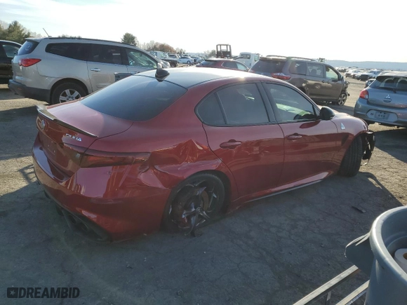 2023 Alfa Romeo Giulia Quadrifoglio with VIN ZARFAMEV2P7673589, listed as a Copart auction lot 85325654 with 14,944 mi miles and Salvage Title. Bid and sale history available at carsss.com. Image 3.