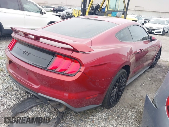 2019 Ford Mustang GT with VIN 1FA6P8CF8K5168730, listed as a IAAI auction lot 41847852 with 42,876 mi miles. Bid and sale history available at carsss.com. Image 4.