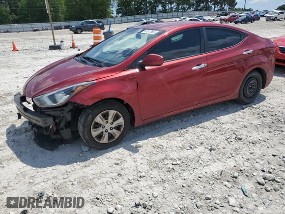 2016 Hyundai Elantra SE with VIN 5NPDH4AE0GH739085, listed as a Copart auction lot 56312665 with 130,534 mi miles and Salvage title. Bid and sale history available at DreamBid. Image 1.