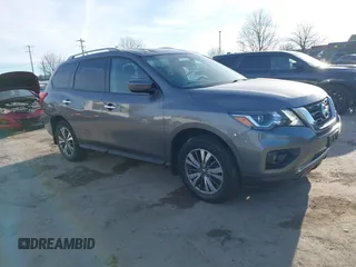 2017 Nissan Pathfinder SL with VIN 5N1DR2MM5HC909163, listed as a IAAI auction lot 41295750 with 72,617 mi miles. Bid and sale history available at carsss.com. Image 1.