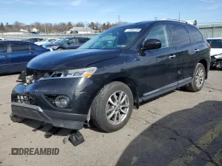 2016 Nissan Pathfinder SV with VIN 5N1AR2MM2GC643618, listed as a Copart auction lot 45000705 with 166,354 mi miles and Salvage Title. Bid and sale history available at carsss.com. Image 1.