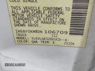 2013 Nissan NV Cargo S z VIN 1N6BF0KM8DN106709, wystawiony jako IAAI lot #42336117 z przebiegiem Nie podano mil oraz . Historia ofert i sprzedaży dostępna na DreamBid. Obrazek 9.