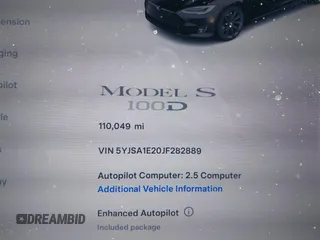 2018 Tesla Model S 75D with VIN 5YJSA1E20JF282889, listed as a IAAI auction lot 41823505 with 110,049 mi miles and . Bid and sale history available at DreamBid. Image 7.