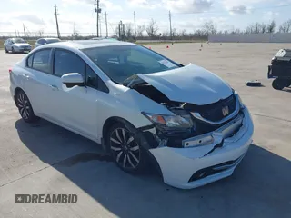 2014 Honda Civic Sedan EX-L with VIN 19XFB2F95EE011158, listed as a IAAI auction lot 41776101 with 1 mi miles. Bid and sale history available at carsss.com. Image 1.