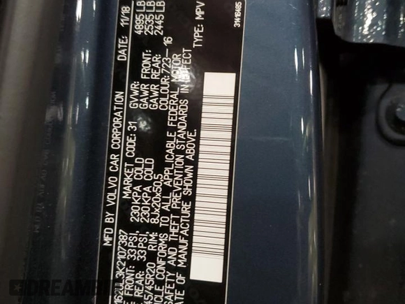 2019 Volvo XC40 Inscription с VIN YV4162UL3K2107387, выставлен на аукционе Copart как лот 47950455 с пробегом 178 469 миль миль и Чистый • Clean title. История ставок и продаж доступна на DreamBid. Изображение 14.