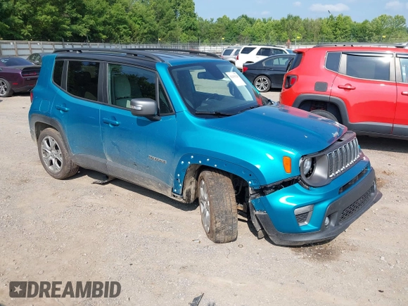 2020 Jeep Renegade Limited with VIN ZACNJAD18LPL69647, listed as a IAAI auction lot 42435120 with 62,767 mi miles and . Bid and sale history available at DreamBid. Image 1.