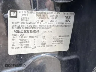 2012 Chevrolet Captiva Sport LS w/2LS with VIN 3GNAL2EK3CS595366, listed as a Copart auction lot 53100785 with 208,677 mi miles and Clean Title. Bid and sale history available at carsss.com. Image 10.