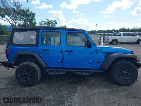 2022 Jeep Wrangler Unlimited Sport with VIN 1C4HJXDG3NW117155, listed as a IAAI auction lot 40240879 with 36,323 mi miles and . Bid and sale history available at DreamBid. Image 13.