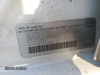 2013 Audi A4 Prestige with VIN WAUMFAFL3DN018389, listed as a Copart auction lot 80709084 with 74,353 mi miles and Salvage Title. Bid and sale history available at carsss.com. Image 12.
