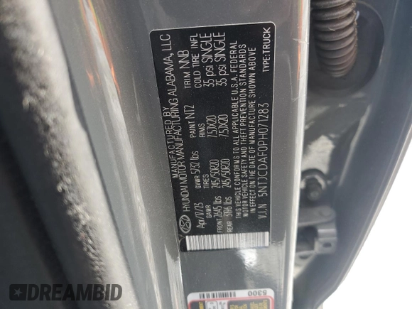 2023 Hyundai Santa Cruz Night Edition z VIN 5NTJCDAF0PH071283, wystawiony jako Copart lot #52322335 z przebiegiem 25 705 mil mil oraz Szkoda całkowita • Salvage title. Historia ofert i sprzedaży dostępna na DreamBid. Obrazek 12.