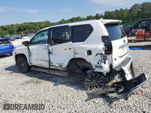 2021 Lexus GX 460 Premium with VIN JTJAM7BX9M5304123, listed as a Copart auction lot 57970025 with 56,539 mi miles and Salvage title. Bid and sale history available at DreamBid. Image 2.