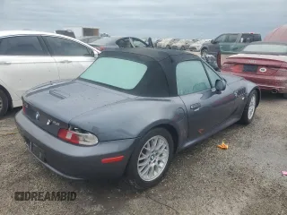 2000 BMW Z3 2.8L with VIN 4USCH3348YLF71037, listed as a Copart auction lot 74250604 with 0 mi miles and Non Repairable. Bid and sale history available at carsss.com. Image 3.