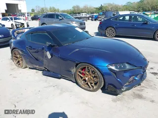 2020 Toyota GR Supra 3.0 with VIN WZ1DB4C03LW025296, listed as a IAAI auction lot 41695729 with 25,865 mi miles. Bid and sale history available at carsss.com. Image 1.