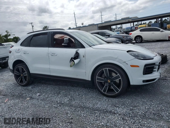 2021 Porsche Cayenne with VIN WP1AA2AY9MDA07852, listed as a Copart auction lot 48318465 with Not provided miles and Salvage title. Bid and sale history available at DreamBid. Image 4.
