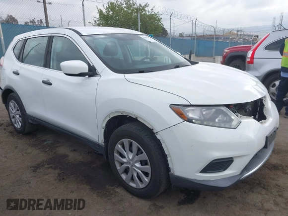 2016 Nissan Rogue S with VIN KNMAT2MT6GP663229, listed as a IAAI auction lot 42095705 with 93,602 mi miles. Bid and sale history available at carsss.com. Image 1.