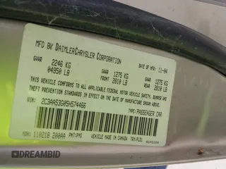 2005 Chrysler 300 Touring z VIN 2C3AA53G05H574466, wystawiony jako IAAI lot #42394595 z przebiegiem Nie podano mil oraz . Historia ofert i sprzedaży dostępna na DreamBid. Obrazek 9.