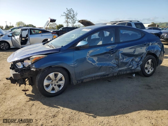 2016 Hyundai Elantra SE with VIN KMHDH4AE5GU601138, listed as a Copart auction lot 51821695 with 150,959 mi miles and Salvage Title. Bid and sale history available at carsss.com. Image 1.